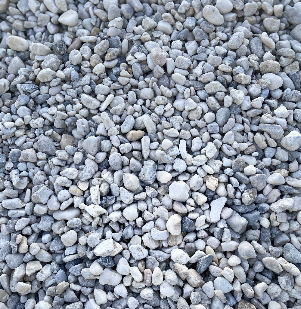 galet blanc et bleu