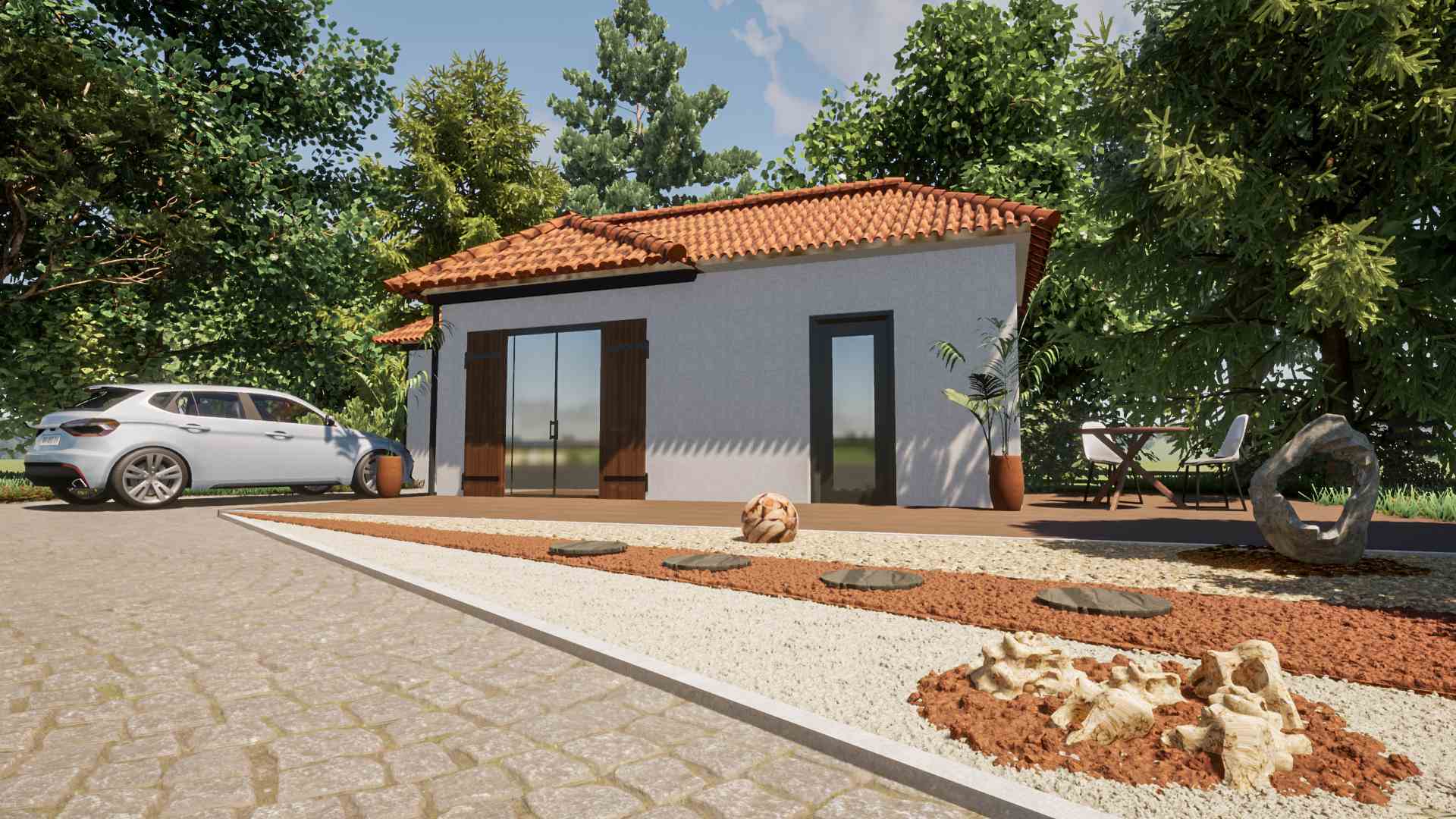 idee deco jardin statue afrique